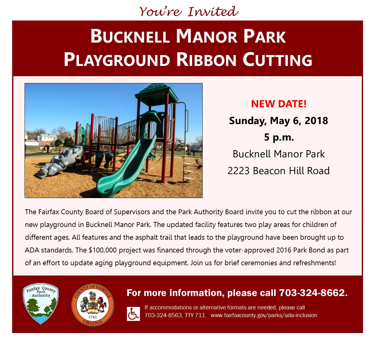 Bucknell Manor Park Playground Ribbon Cutting Board of Supervisors